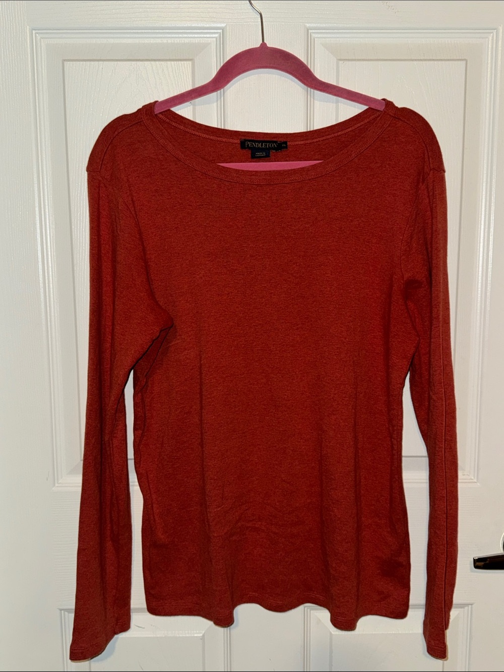 Pendleton Women's Rust Crewneck Long-Sleeve Top